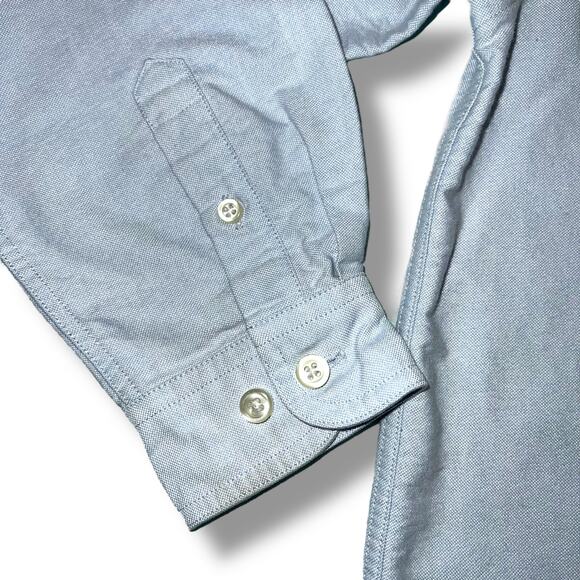 Lands End Boys Dress Shirt Button Down Collared Long Sleeve Blue Size 7 - Picture 3 of 7